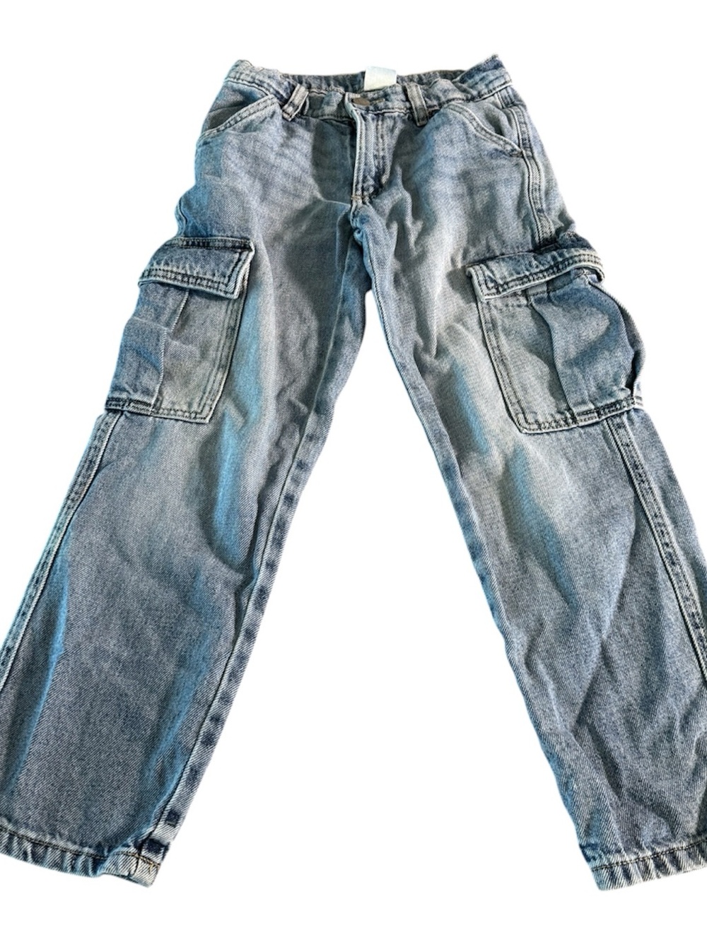 Zara Light Blue Cargo Pants with Utility Pockets Girls Size 8